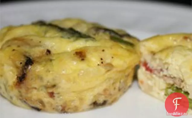Sparanghel Ciuperci Bacon Crustless Quiche