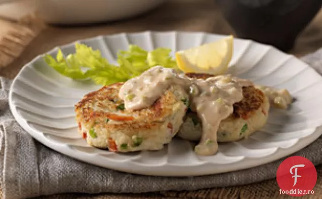 Prăjituri de Crab cu Remouladă savuroasă