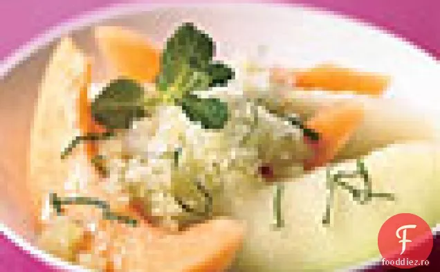 Pepene galben de vară cu granita de busuioc-mentă