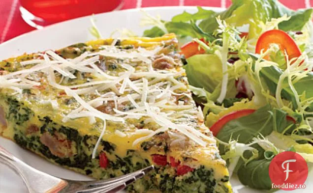 Spanac-Cârnați Frittata