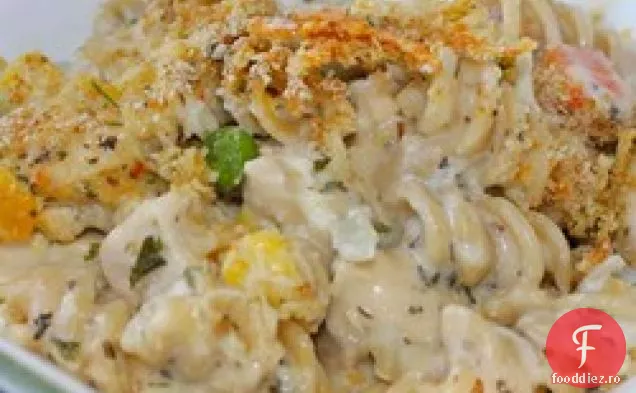 Caserola de pui și paste cu legume mixte
