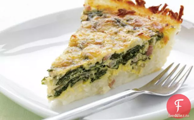 Quiche De Spanac Cu Crustă De Cartofi
