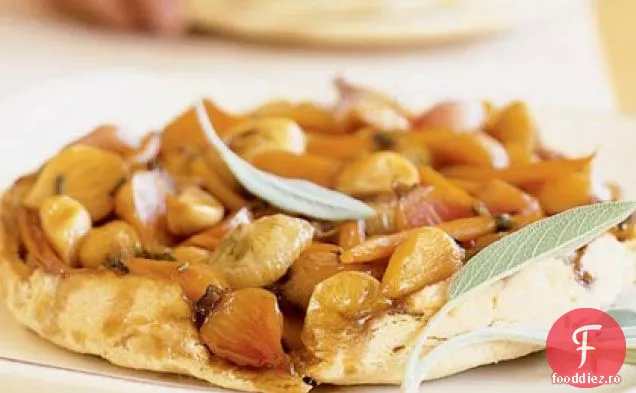 Tartă de rădăcină caramelizată cu susul în jos