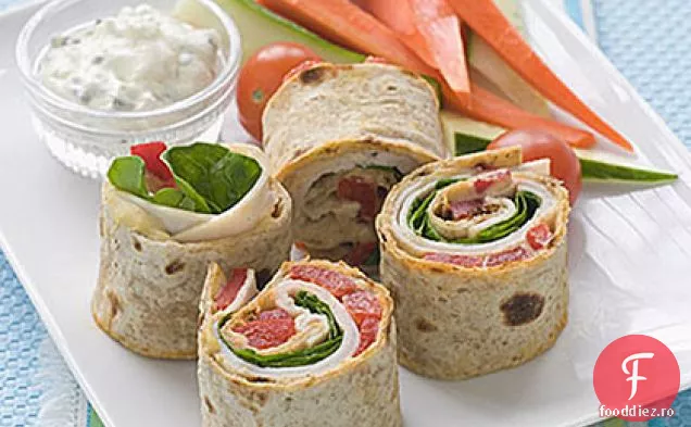 Sandvișuri cu hummus și curcan