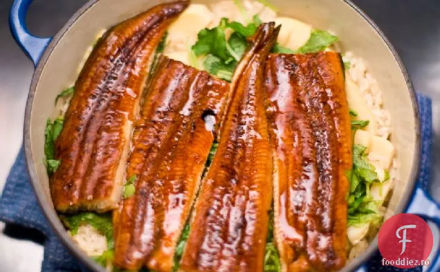 Unagi Kamameshi (orez oală de fier cu anghilă)