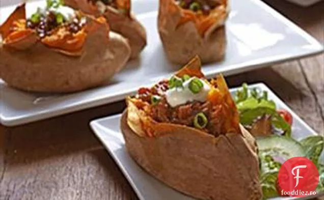 BBQ Tras de carne de porc-Topped cartofi dulci
