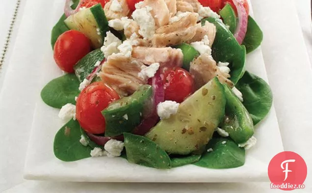 Salată de spanac grecesc cu ton