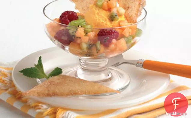Sundaes De Sorbet Cu Chipsuri Condimentate Cu Unt