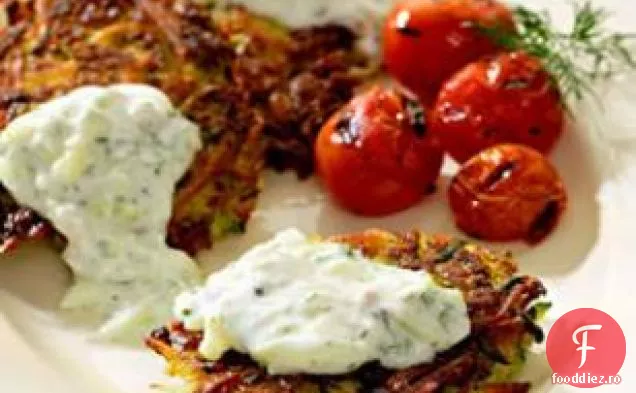 Zucchini-Latkes de cartofi cu Tzatziki