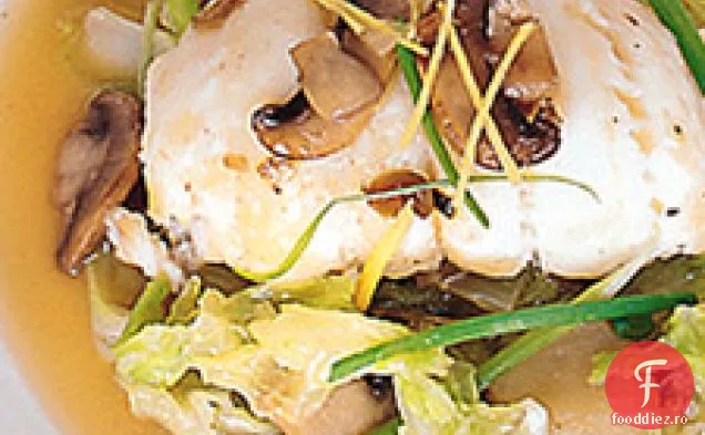 Flounder Fiert Cu Varză Chineză