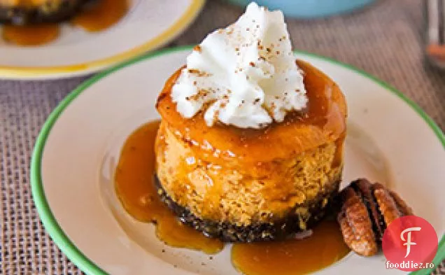 Dovleac Cheesecake Mini cu Gingersnap crusta