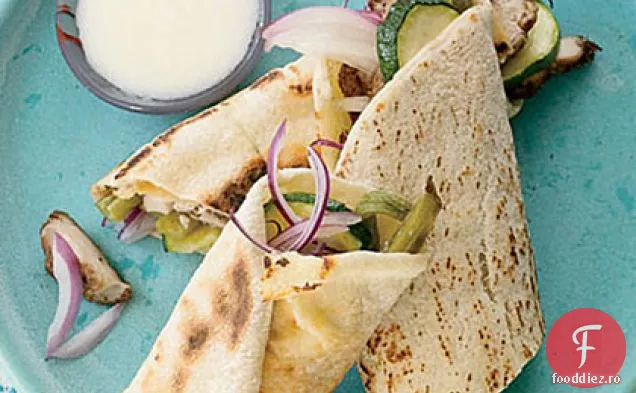 Shawarma de pui cu fasole verde și dovlecei