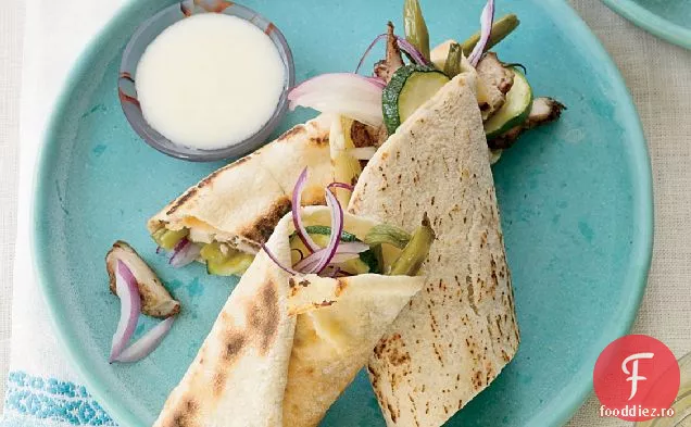 Shawarma de pui cu fasole verde și dovlecei