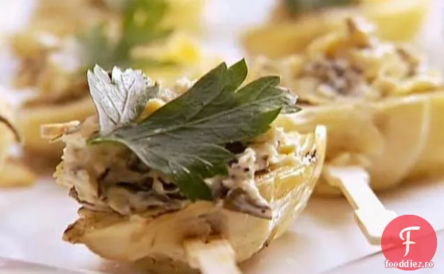 Mini inimi de anghinare la grătar cu spanac cu conținut scăzut de grăsimi și baie de anghinare