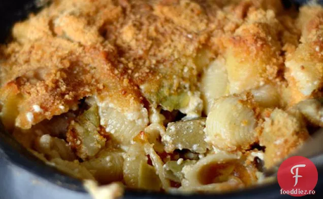 Macaroane cu inimă mare și brânză cu anghinare