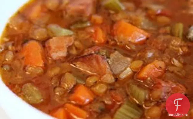 Supă de linte și șuncă cu aragaz lent