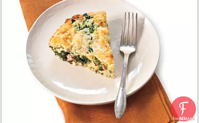 Quiche picant cu șuncă și verdeață