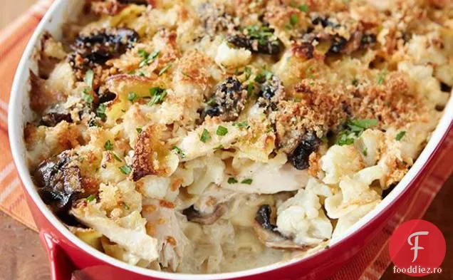 Caserola de Tetrazzini de pui cu conopidă