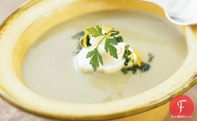 Bisque de anghinare cu Gremolata de pătrunjel-lămâie