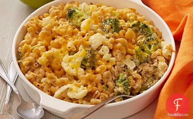 Broccoli și conopidă Gratin Mac N Brânză