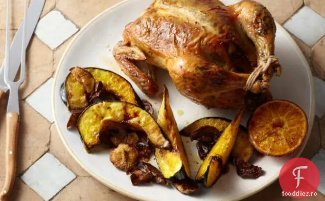Usturoi prăjit și pui prăjit portocaliu