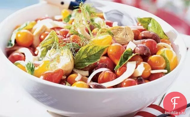 Salată de anghinare, fenicul și roșii Tricolore