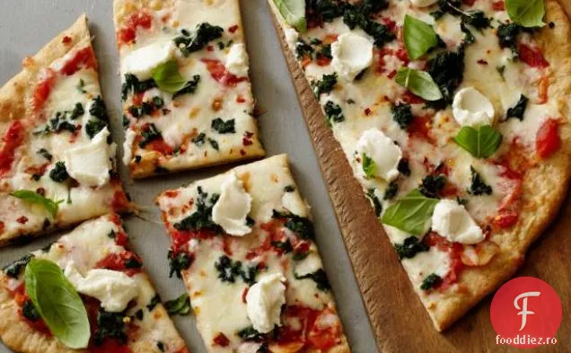 Pizza sănătoasă cu spanac și Ricotta