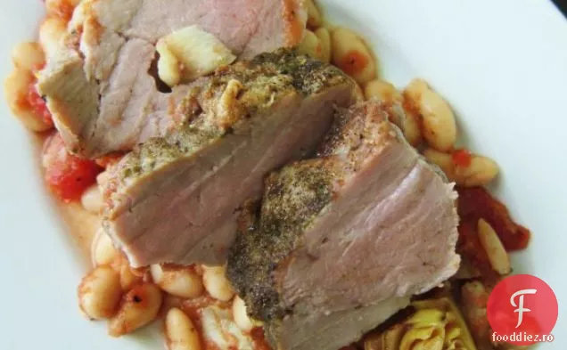 Filet De Porc Prăjit Cu Salvie Cu Fasole Și Anghinare