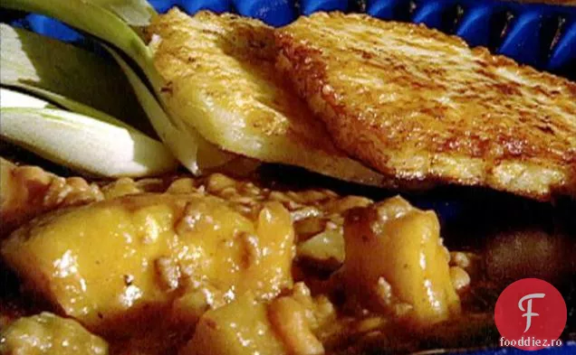 Fasole de ananas și carne de vită cu inele de ananas prăjite