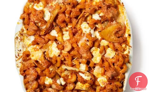 Cavatappi coapte cu anghinare și fenicul