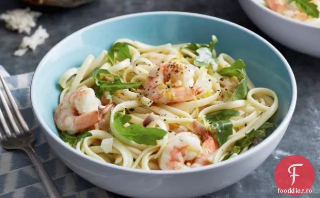 Linguine cu creveți și ulei de lămâie