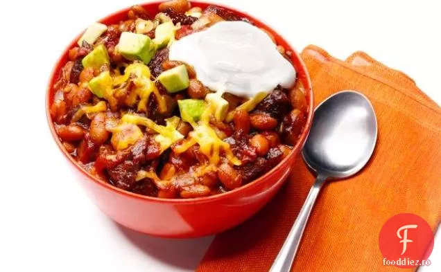 Chili de fasole și carne de vită