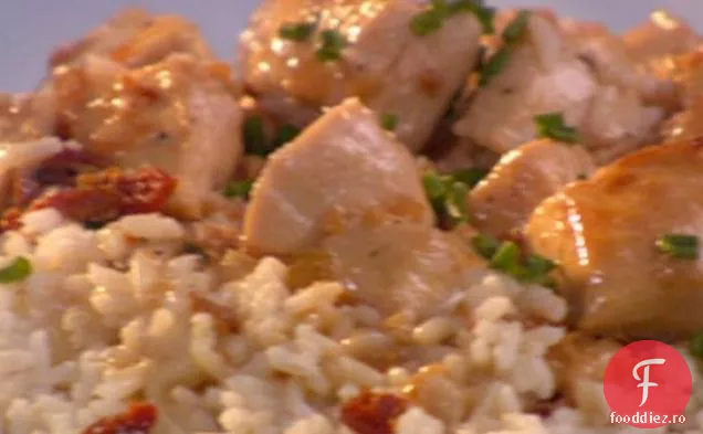 Pui în sos de cremă de arpagic parmezan