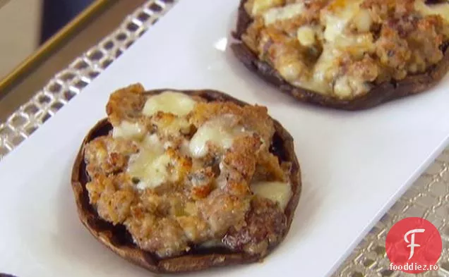Ciuperci Portobello la grătar și umplute cu Gorgonzola