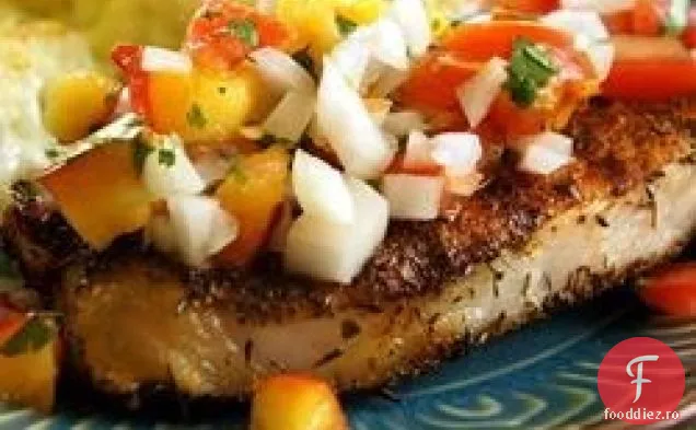 Cotlete de porc la grătar cu salsa proaspătă de nectarină