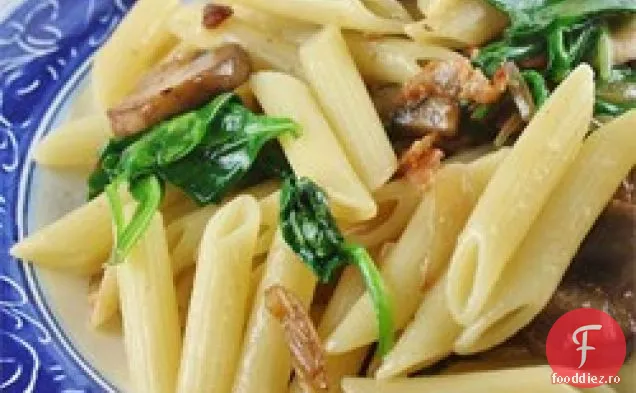 Slănină afumată sfântă și Penne de ciuperci