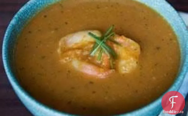 Supă picantă de dovleac și creveți de la marca LACTAID