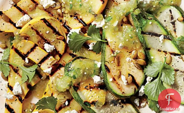 Squash la grătar și Salsa Verde