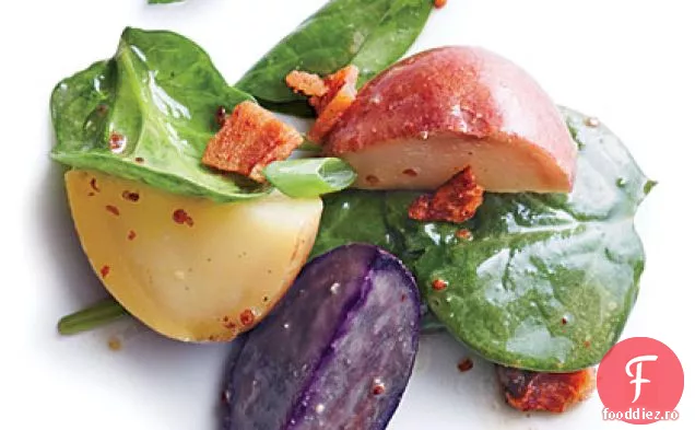 Cartofi pentru copii cu vinetă caldă de slănină