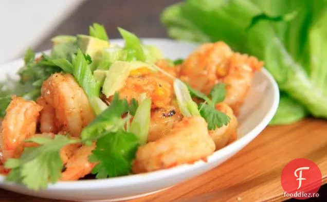 Tacos dulce și picant de salată de creveți