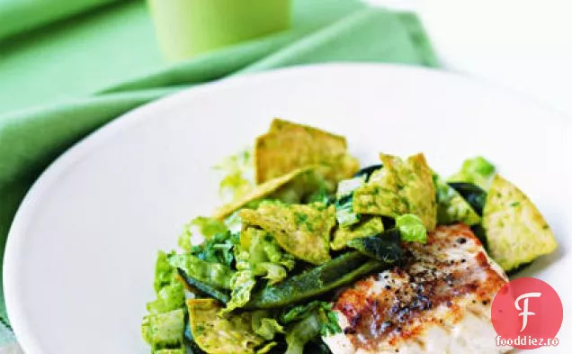 Grouper Pan-ars cu Slaw Romaine