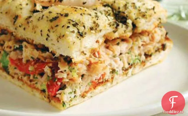 Sandvișuri focaccia cu Broccoli și curcan afumat