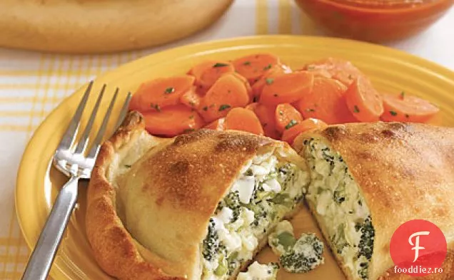 Broccoli și calzone cu brânză dublă