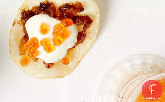 Chipsuri de ceapă și Caviar cu CR picant