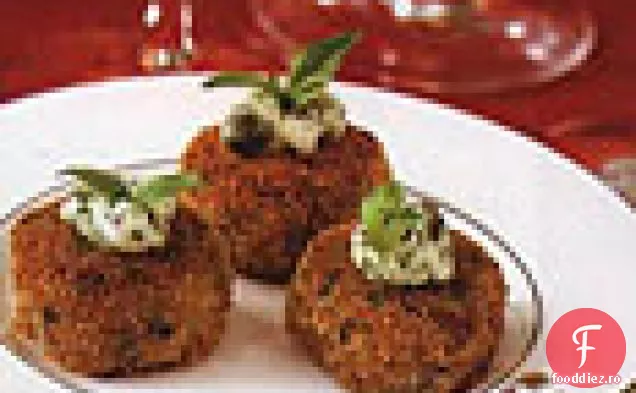 Prăjituri de Crab fript cu arpagic și sos de capere