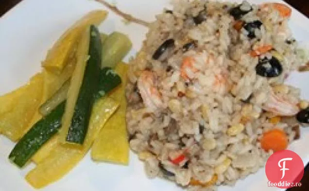Risotto de creveți și nuci de pin
