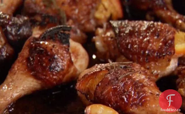 Pui prăjit la tigaie cu portocale și rozmarin