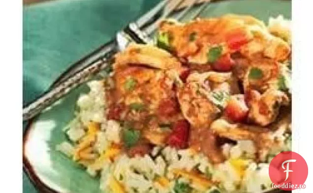 Aluniță rapidă de arahide de pui cu orez Cilantro