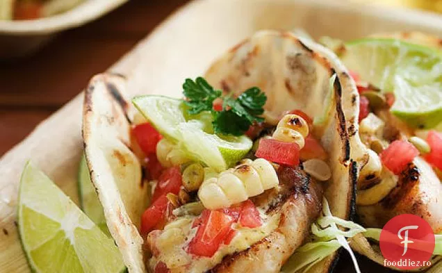 Tacos de pește la grătar cu porumb și Pepitas