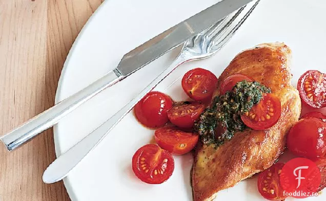 Pui cu sos Pesto de roșii Cherry